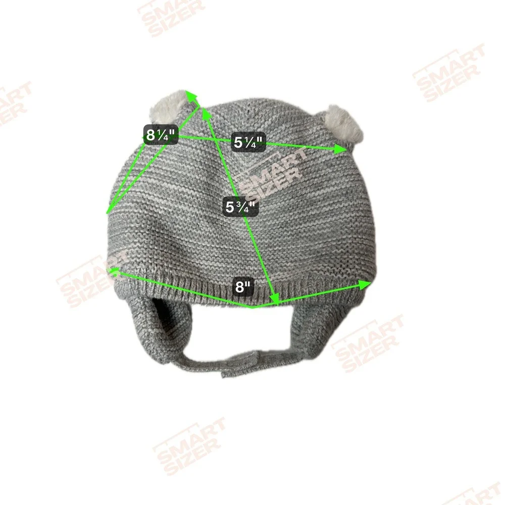 Kids Gray Knit Bear Ear Winter Hat with Sherpa Lining and‎ Ear Flaps